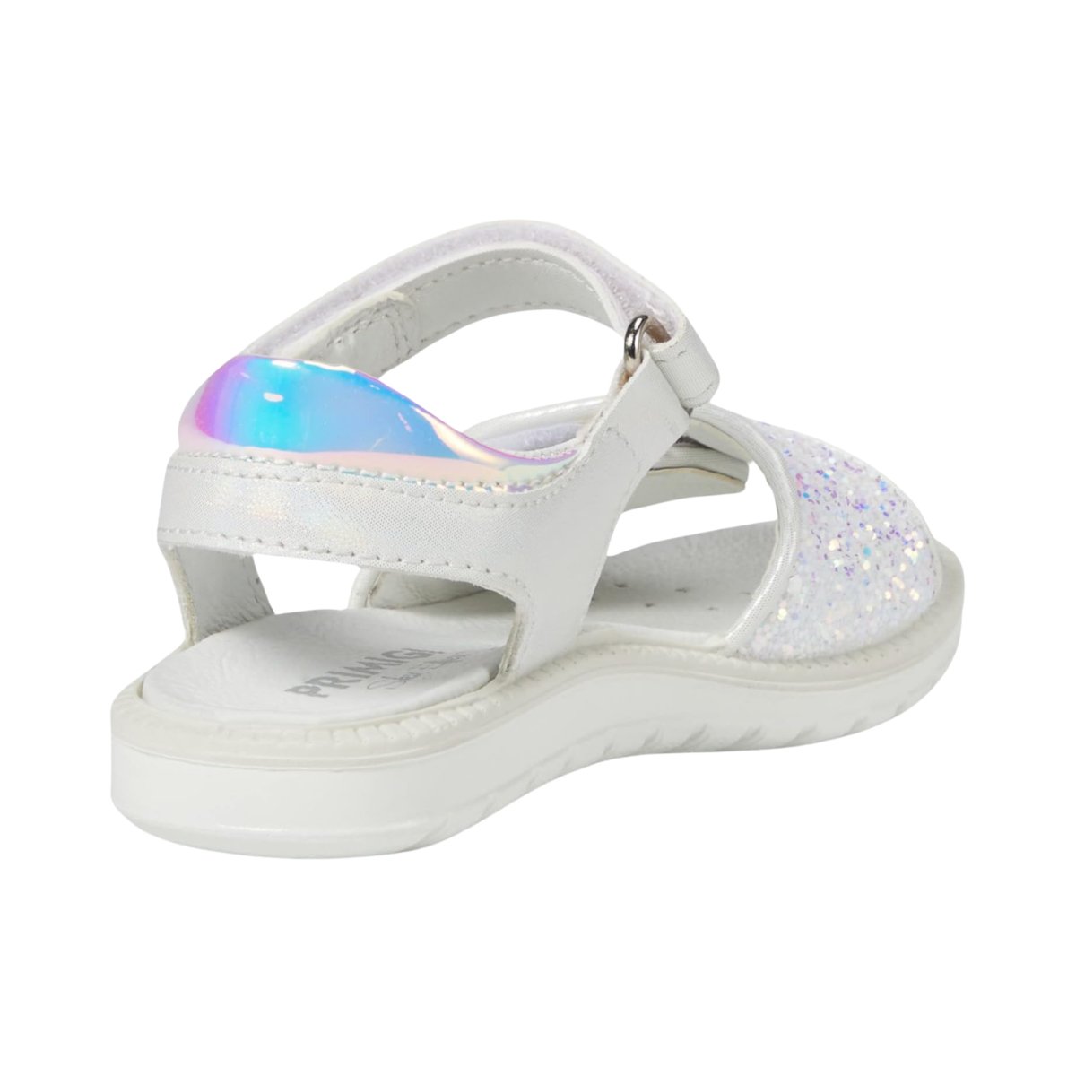 Primigi Girl's White Glitter Sandal, Sizes 31-35