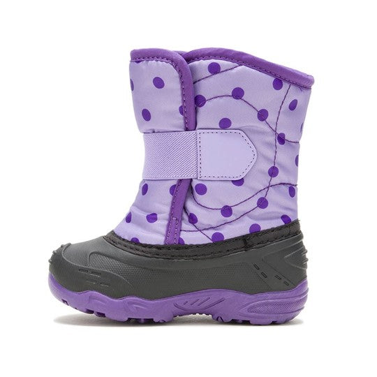 Printed Toddler Snow Boot - Purple Dots