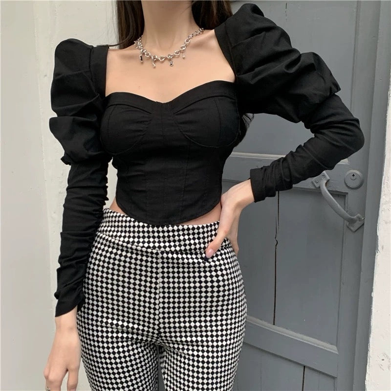 Puff Sleeve Corset Blouse