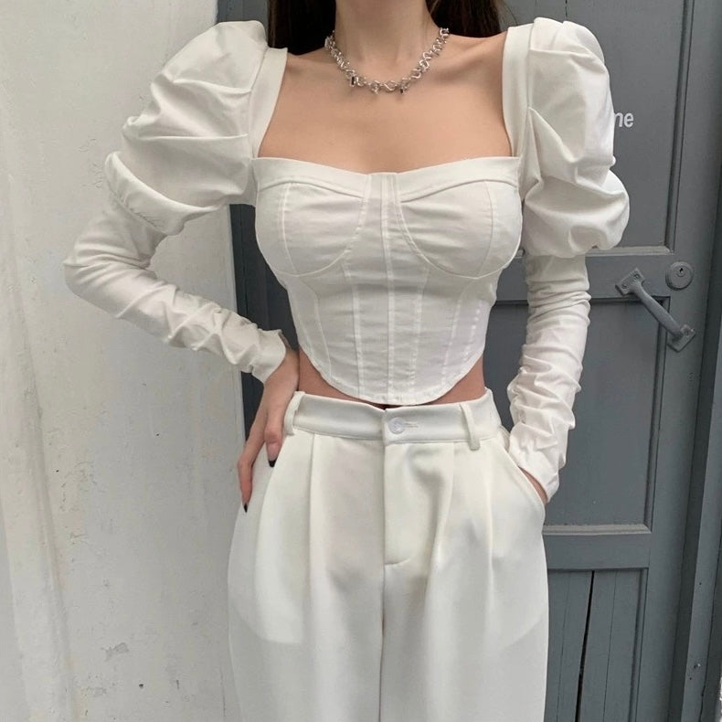 Puff Sleeve Corset Blouse