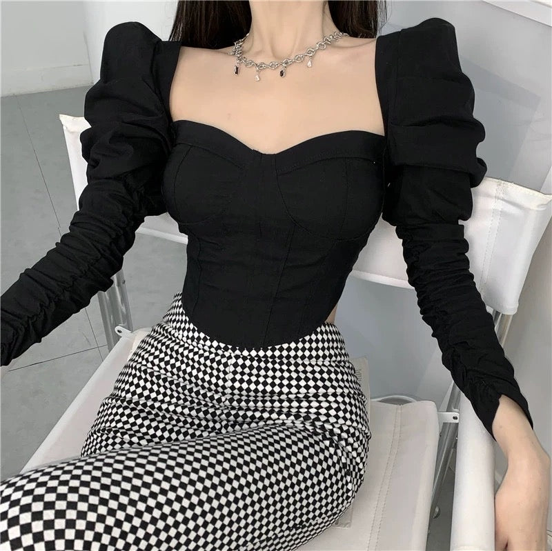 Puff Sleeve Corset Blouse