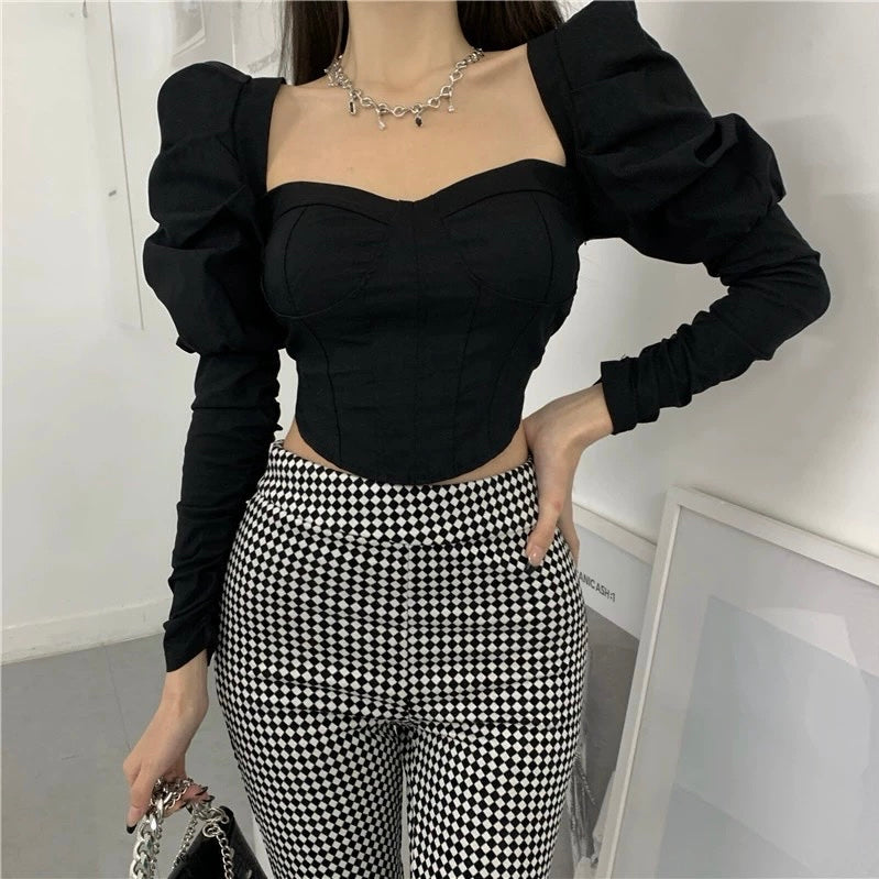 Puff Sleeve Corset Blouse