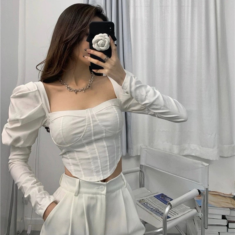 Puff Sleeve Corset Blouse