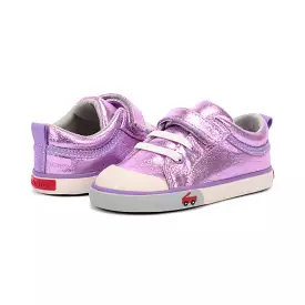 Purple Shimmer Kristin Kid's Canvas Sneaker