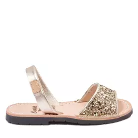 Renewed Glitter Leather Kids Menorcan Sandal - Iker 1760R