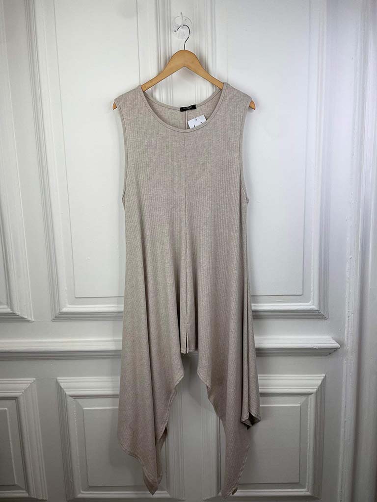 Ribbed Knit Tunic - Stone