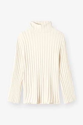 Ribbed Turtleneck - Ivory