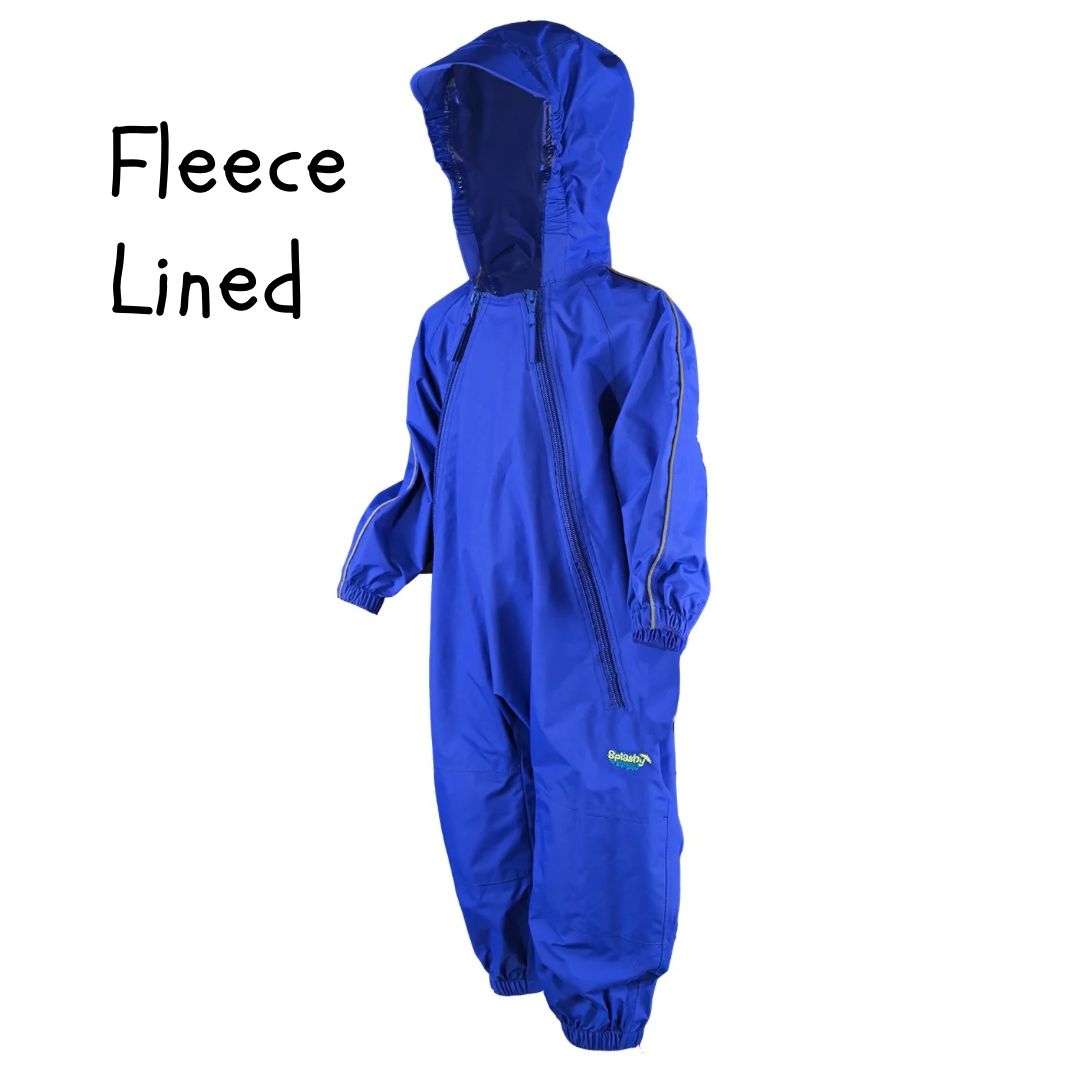 Royal Blue Waterproof Rain Suit with Fleece Lining - Perfect for Rain and Mud