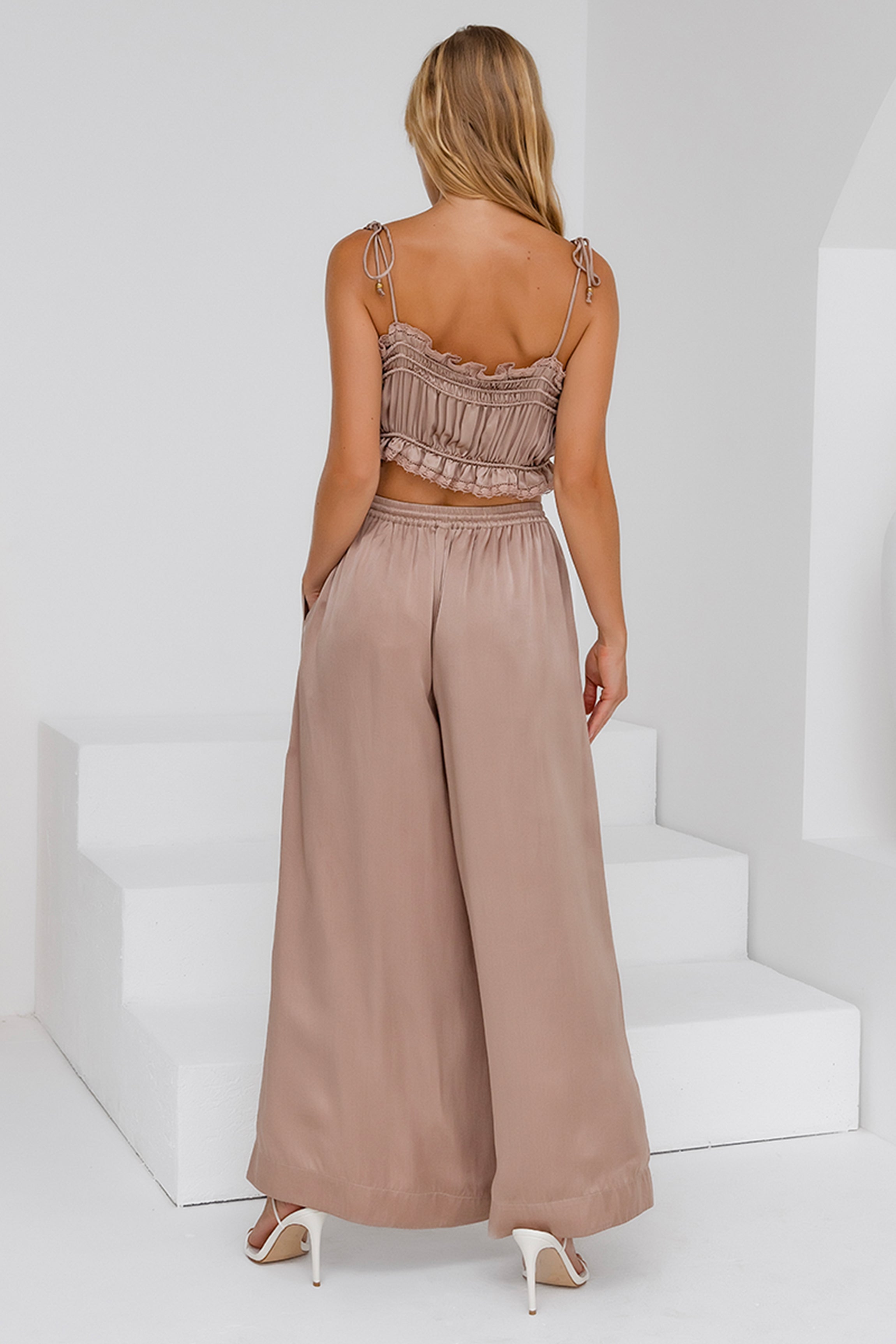 ruched corset bralette light taupe