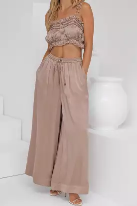 ruched corset bralette light taupe