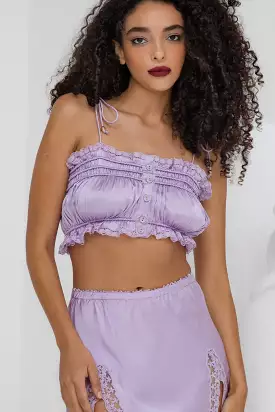 Ruched Corset Bralette - Pastel Lilac: Best Price & High Quality