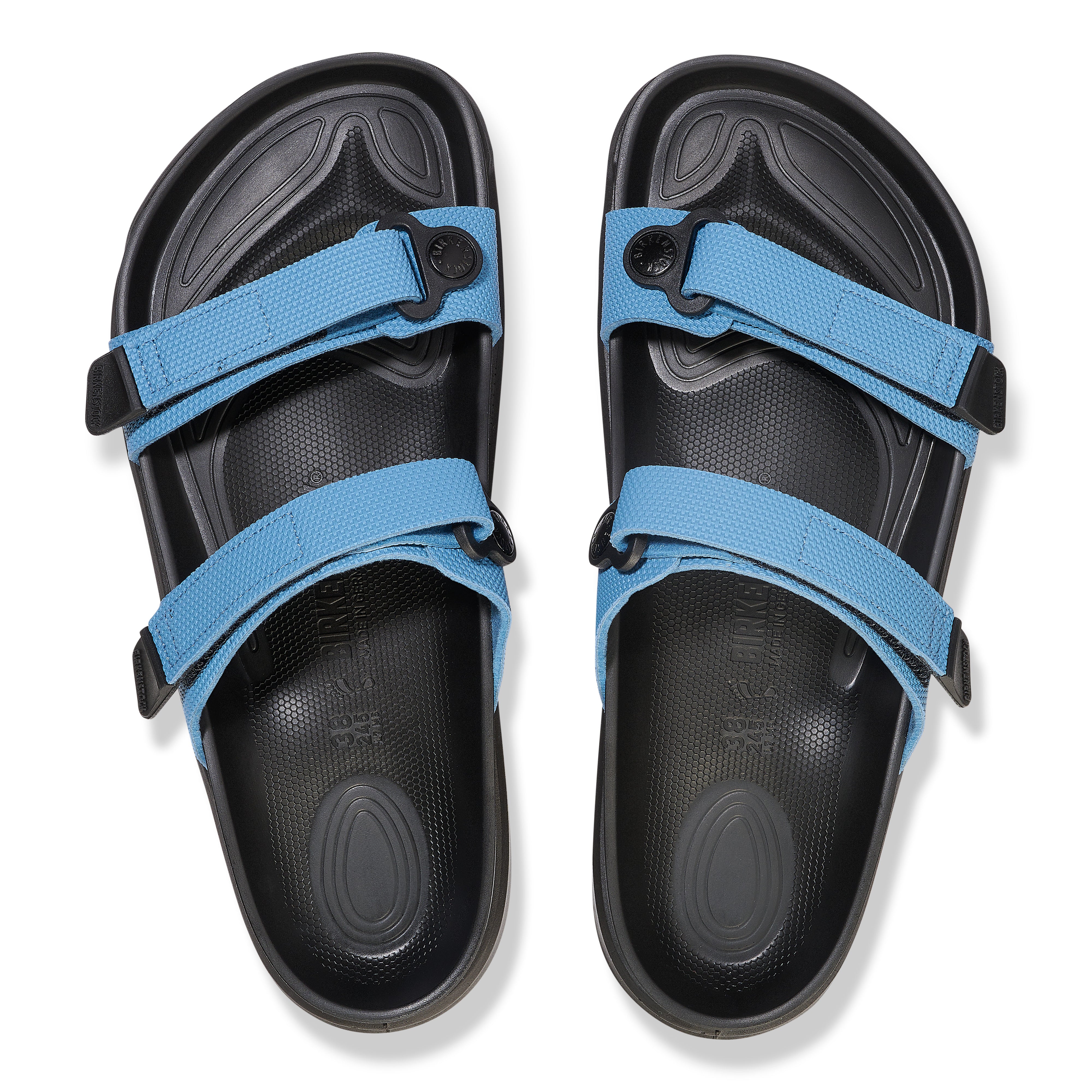 Sahara Blue Birko-Flor Cross Sandals