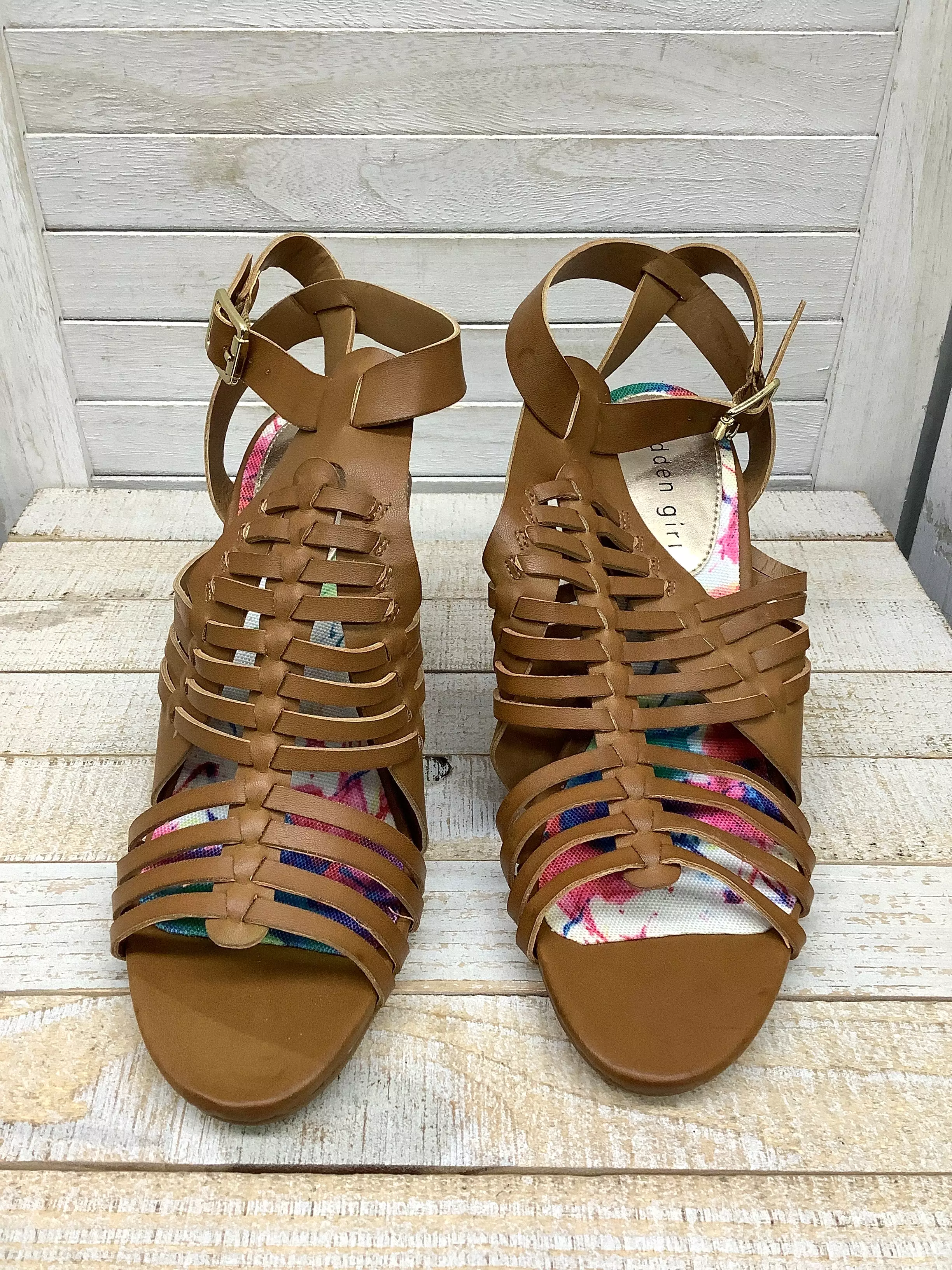 Sandals Heels Block Madden Girl Size 7.5