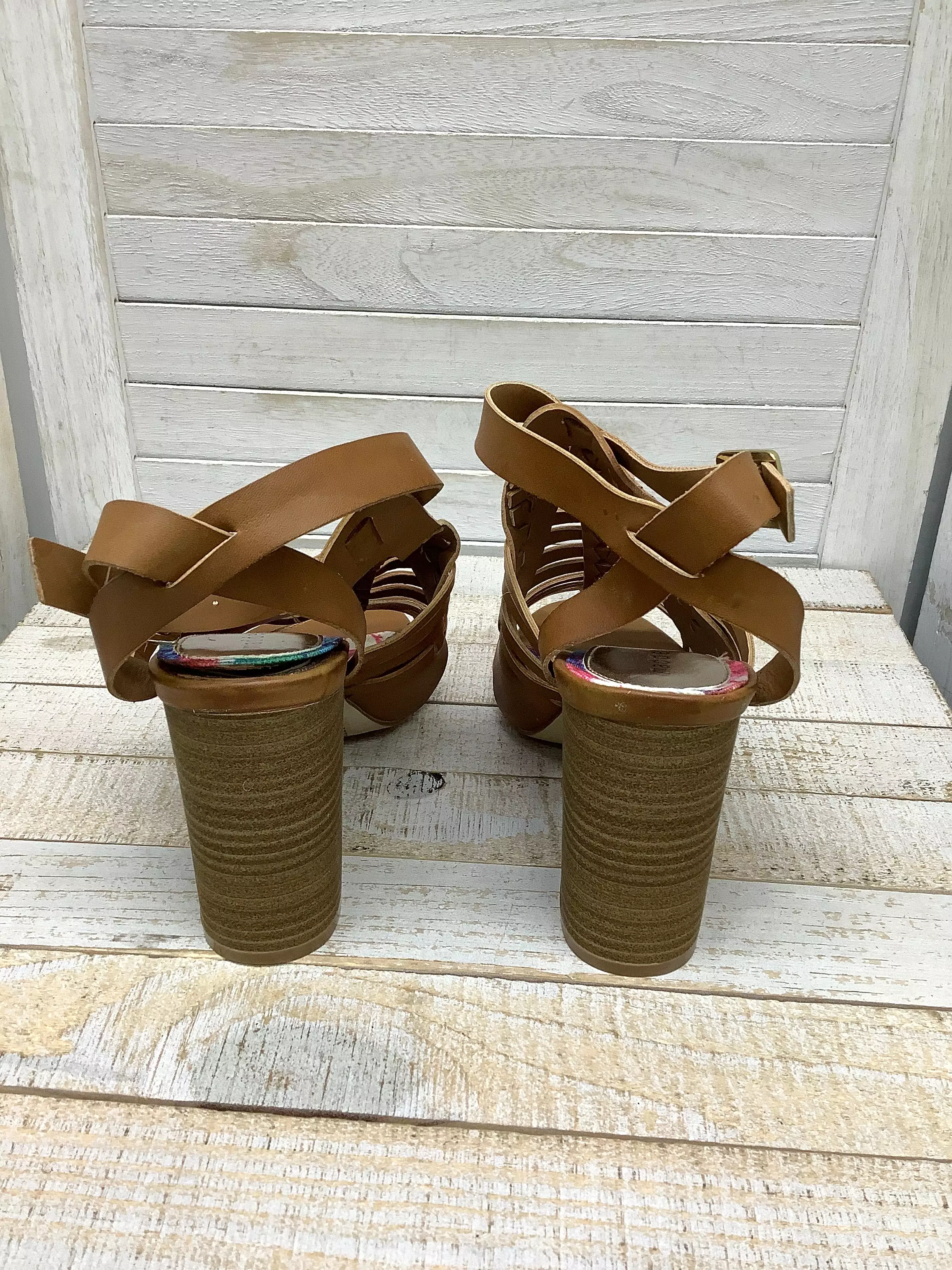 Sandals Heels Block Madden Girl Size 7.5