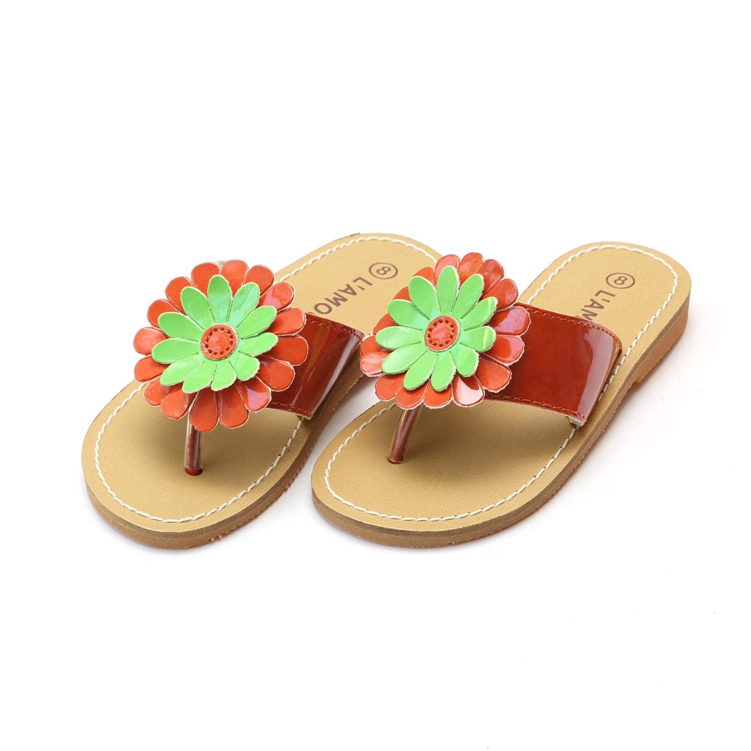 Savannah Patent Flower Thong Sandal: Patent Flower Thong Sandal