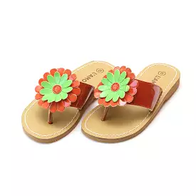 Savannah Patent Flower Thong Sandal: Patent Flower Thong Sandal