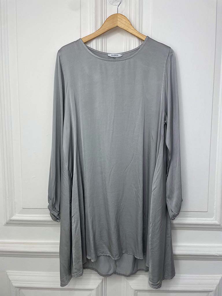 Silver Swing Tunic with Silk-like Texture