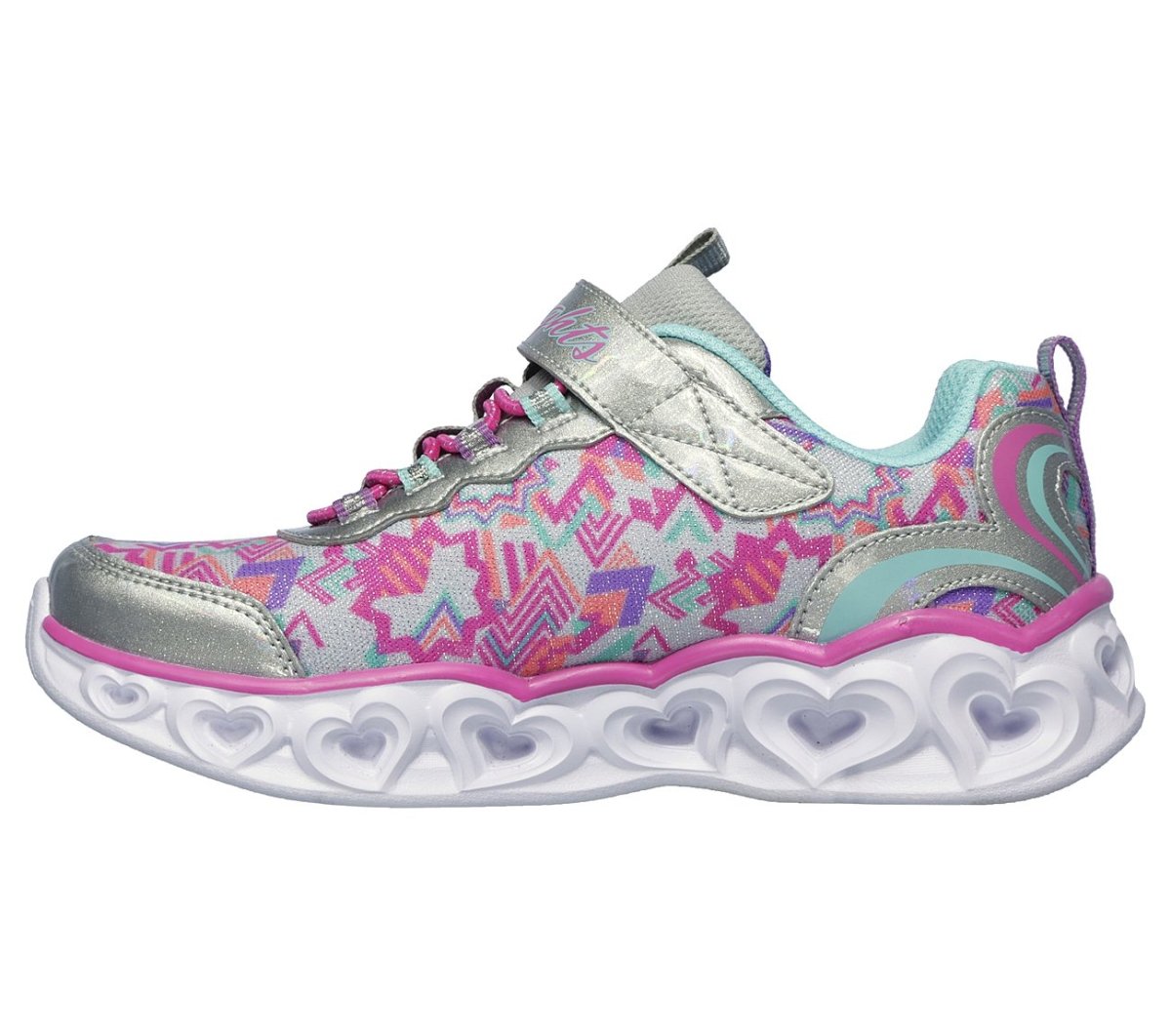 Skechers Girls S Lights Heart Lights Silver - Buy Now