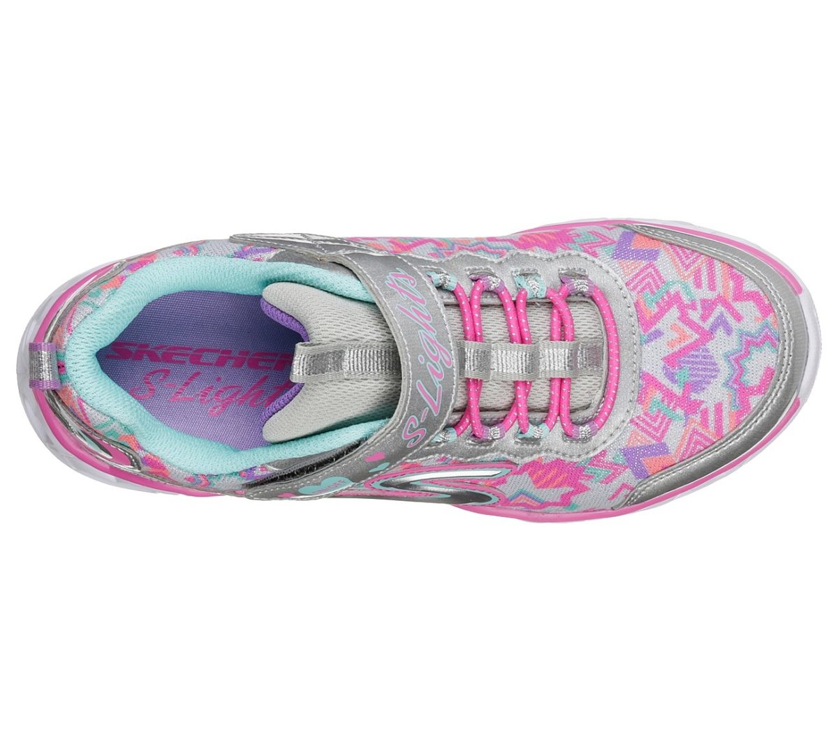 Skechers Girls S Lights Heart Lights Silver - Buy Now