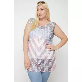 Sleeveless Tunic Top with Lace