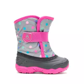 Snowbug6 Toddler Snow Boot - Grey/Pink Dots