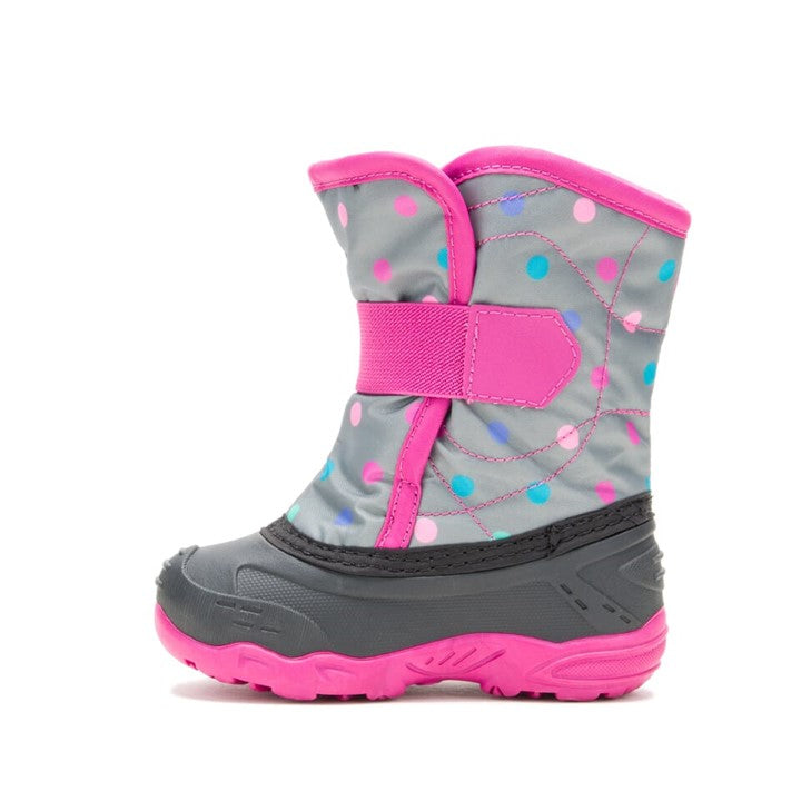 Snowbug6 Toddler Snow Boot - Grey/Pink Dots