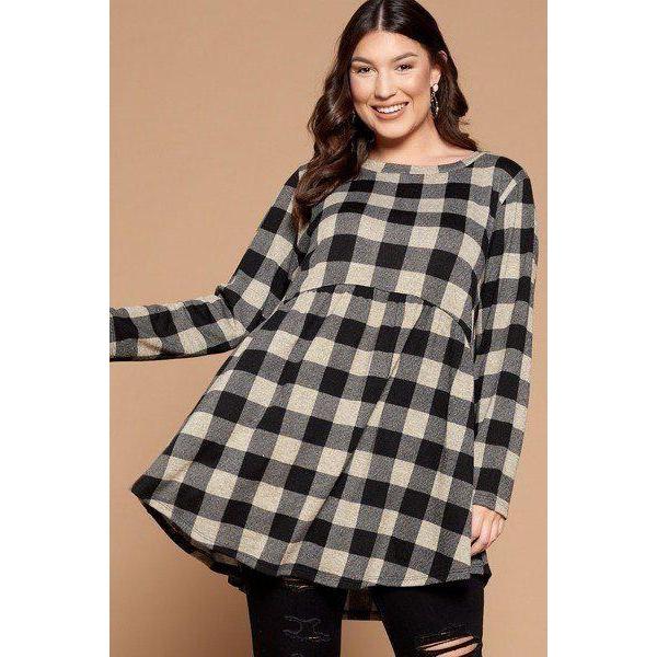 Soft Buffalo Plaid Tunic Top