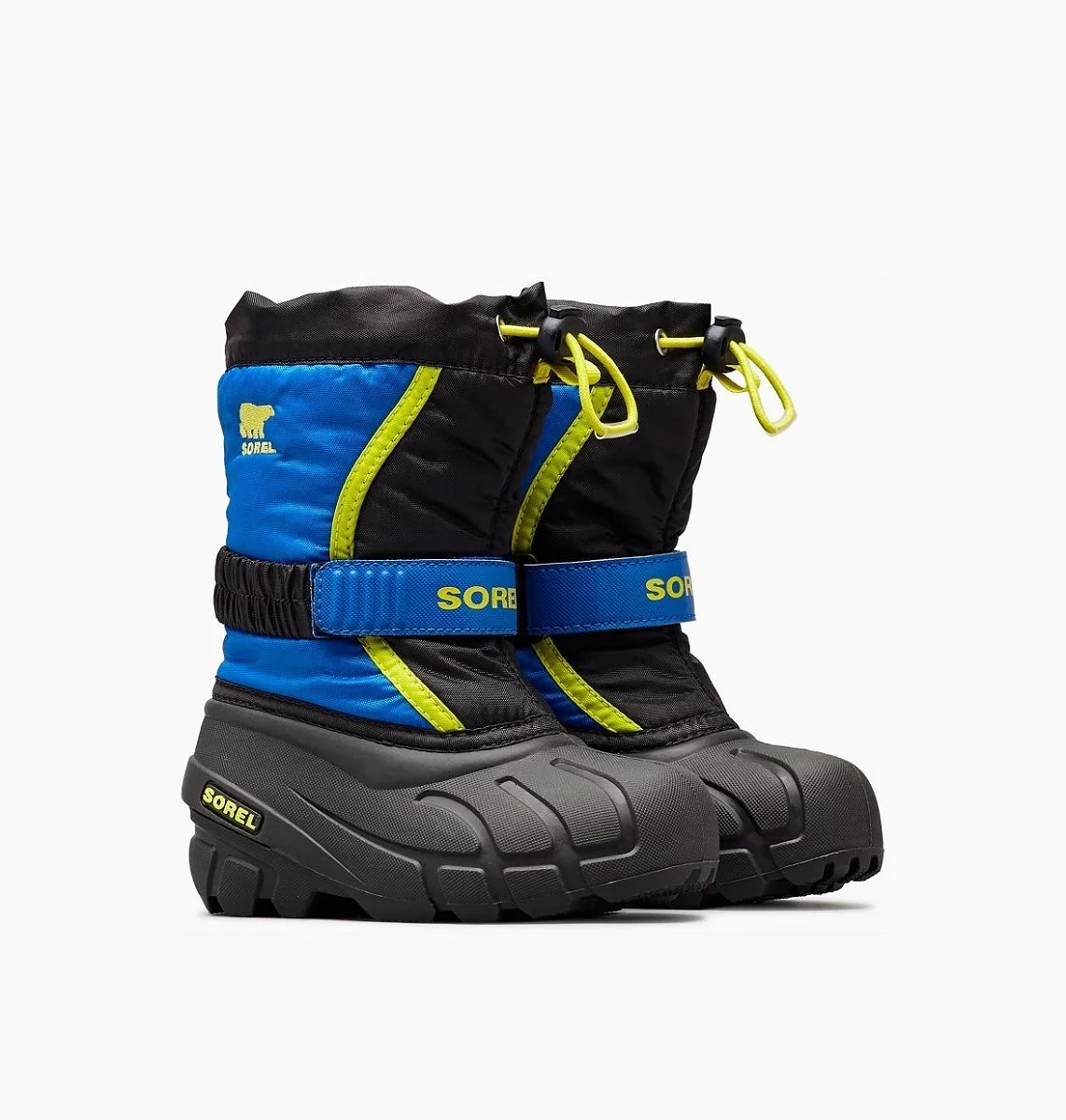 Sorel Boy's Flurry Waterproof Boots for Sale in Black/Super Blue