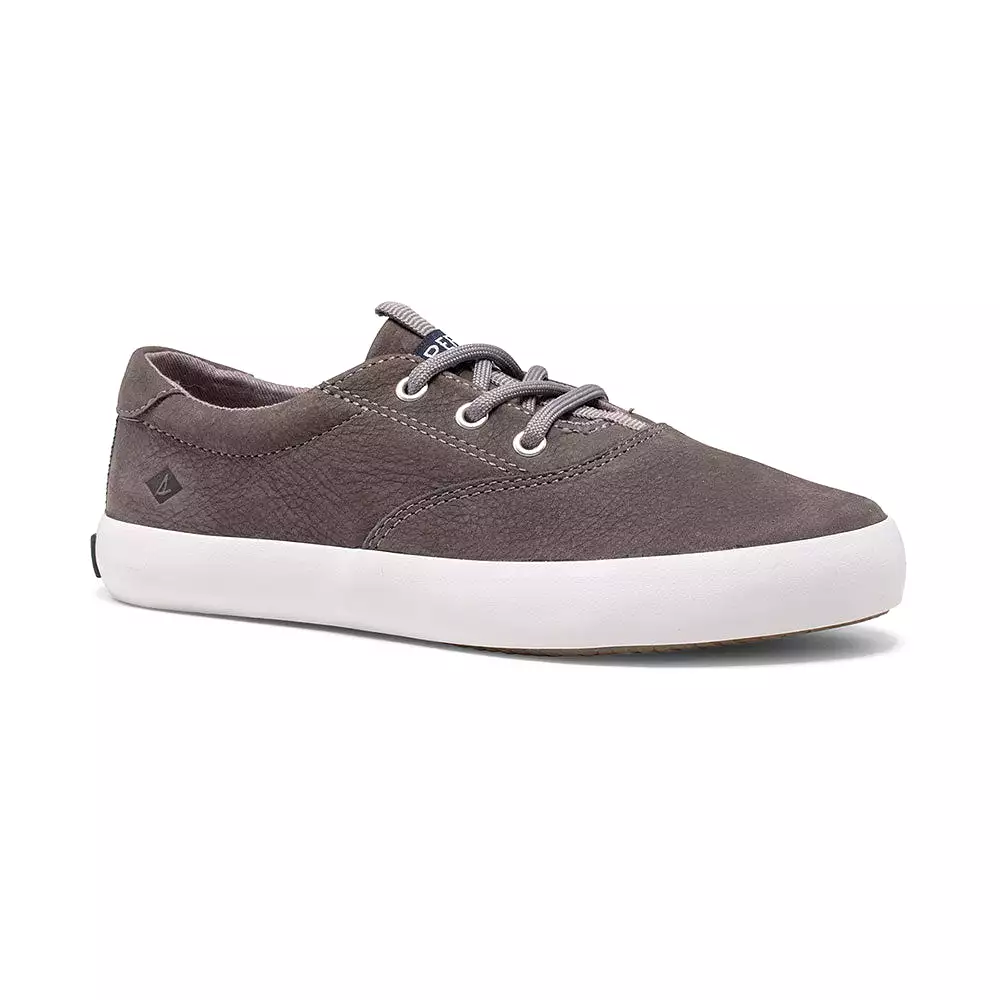 Spinnaker Grey Leather Kid's Sneaker - Washable