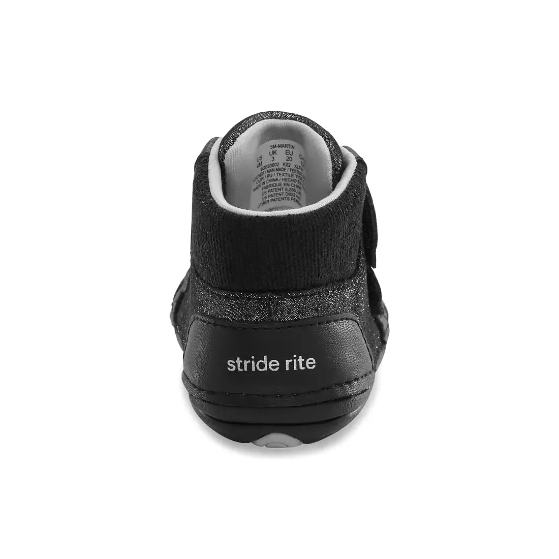 Stride Rite Black Iridescent Martin Soft Motion Toddler Boot.