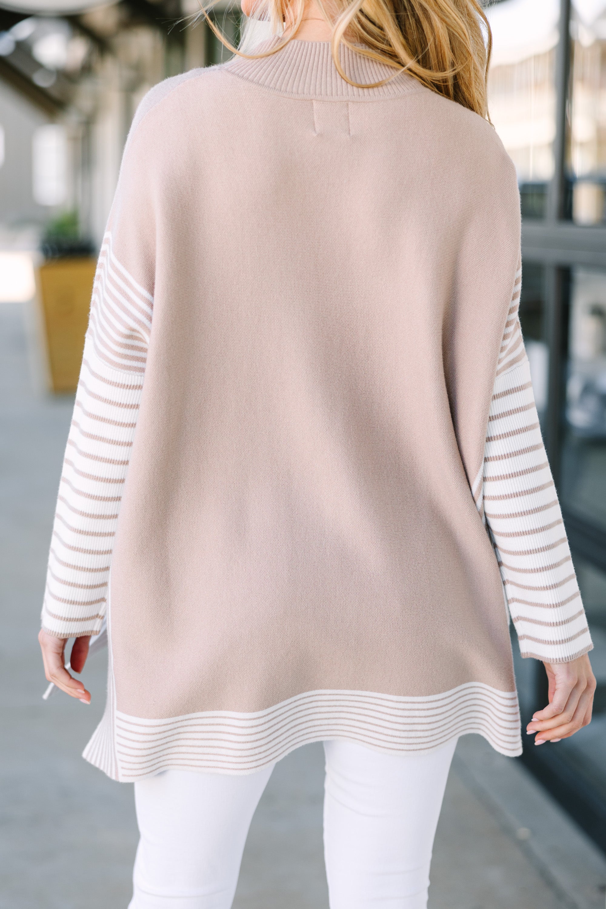 Taupe Brown Striped Tunic