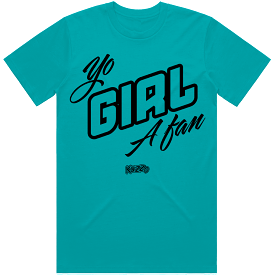 Teal Sneaker Tees Shirt with Black Ink: Shop Now