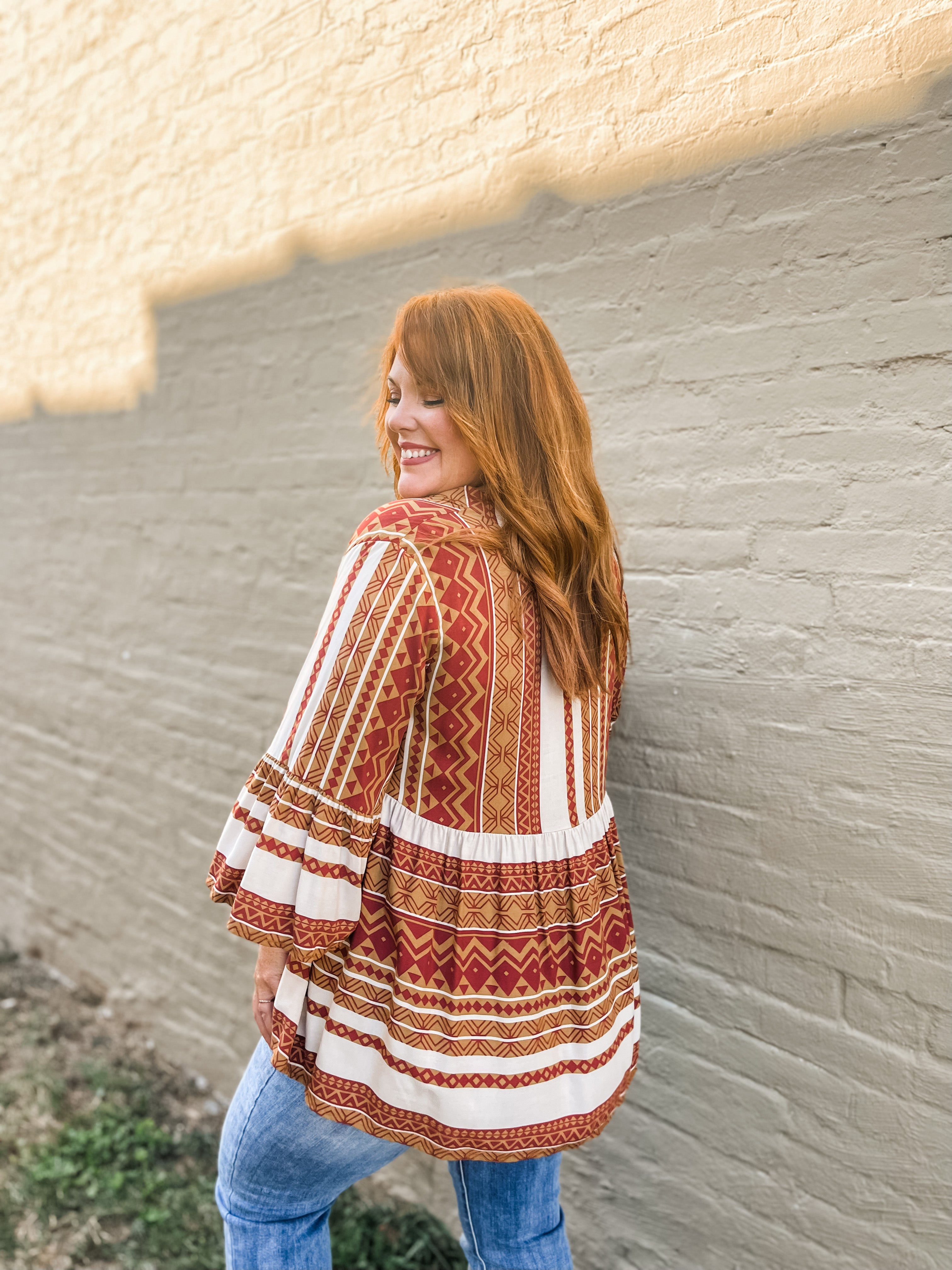 Thankful Aztec Tunic PLUS DutIFul - Google SEO Keywords: Aztec tunic, thankful, plus size, Aztec print, stylish tunic.