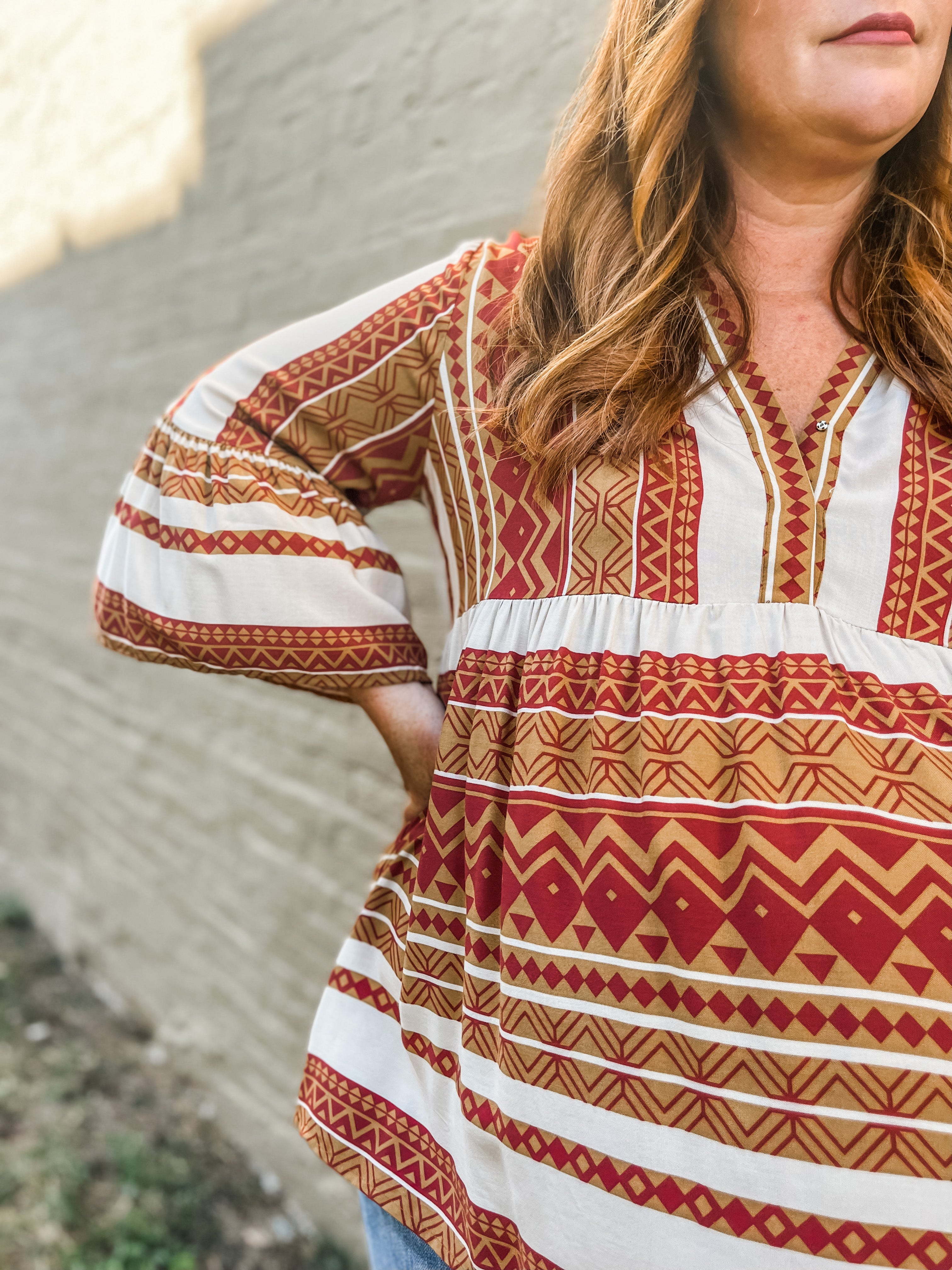 Thankful Aztec Tunic PLUS DutIFul - Google SEO Keywords: Aztec tunic, thankful, plus size, Aztec print, stylish tunic.