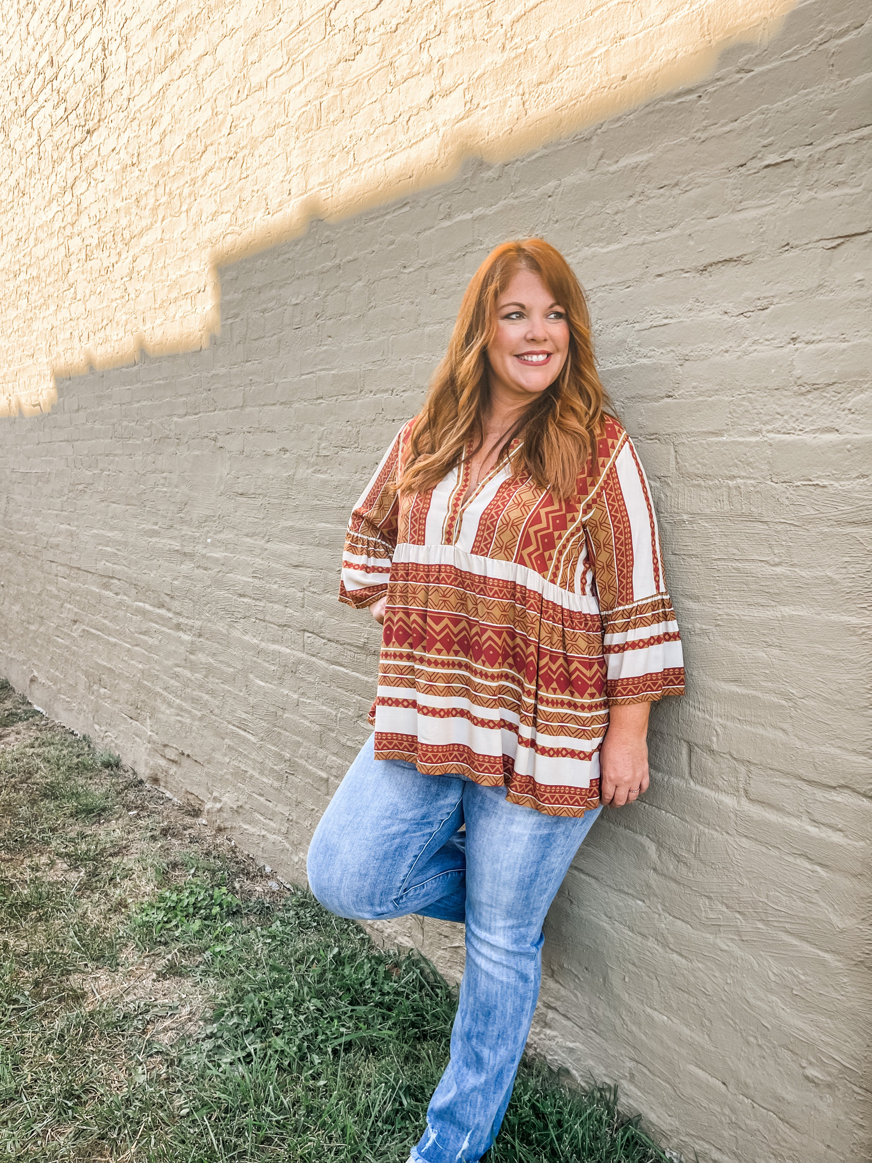 Thankful Aztec Tunic PLUS DutIFul - Google SEO Keywords: Aztec tunic, thankful, plus size, Aztec print, stylish tunic.