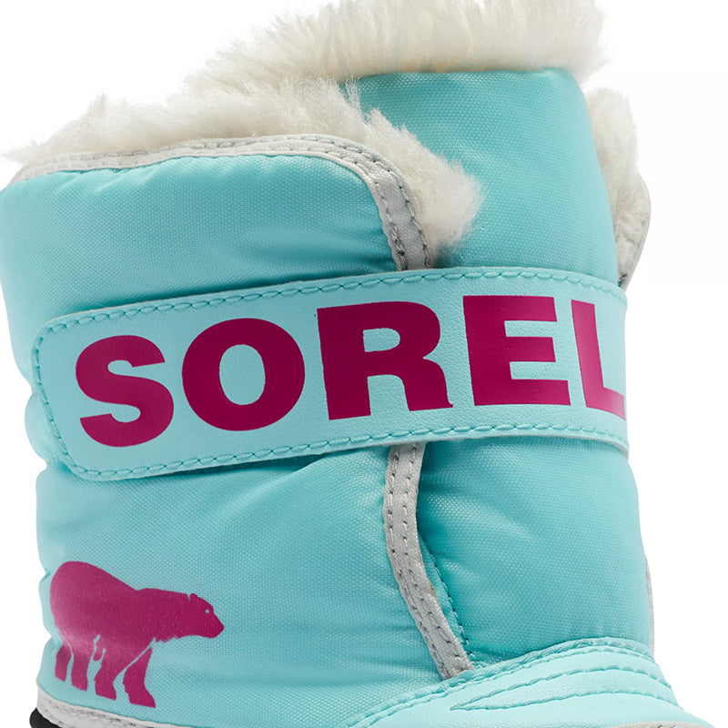 Toddler snow boots ocean surf/cactus pink