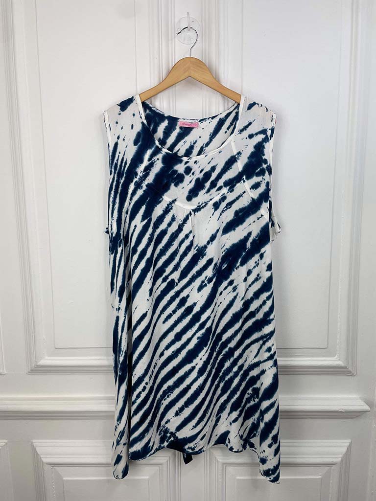 Tunic - Navy, Tie Dye Sleeveless