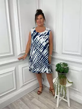 Tunic - Navy, Tie Dye Sleeveless