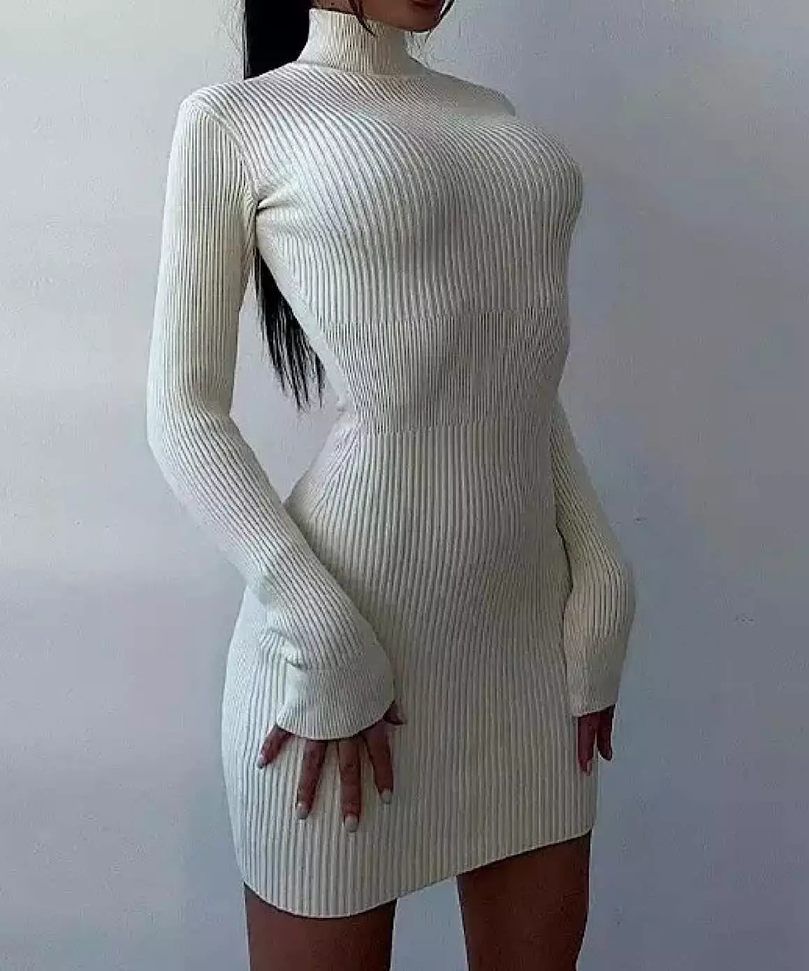 Turtleneck Long Sleeve Dress