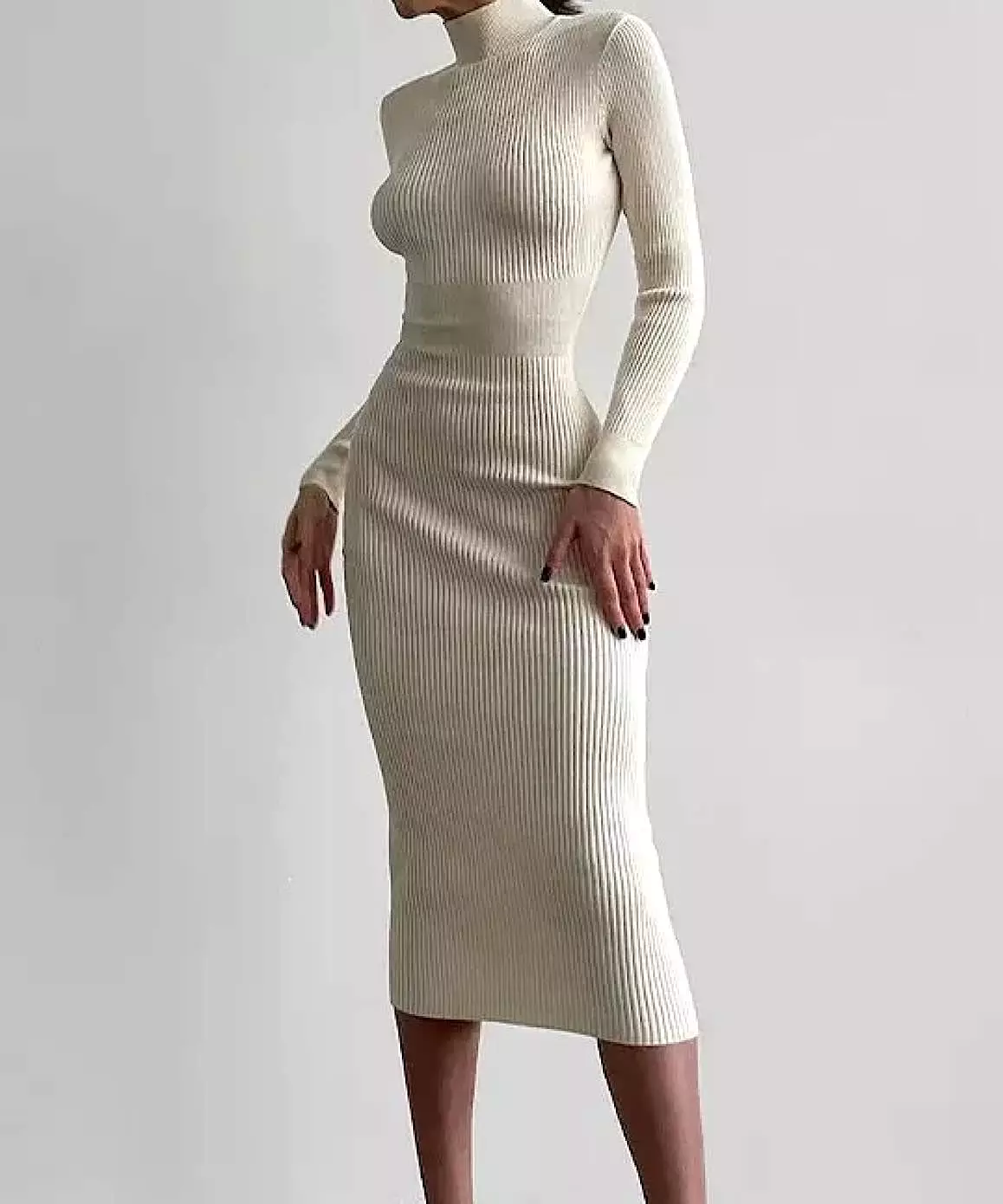 Turtleneck Long Sleeve Dress