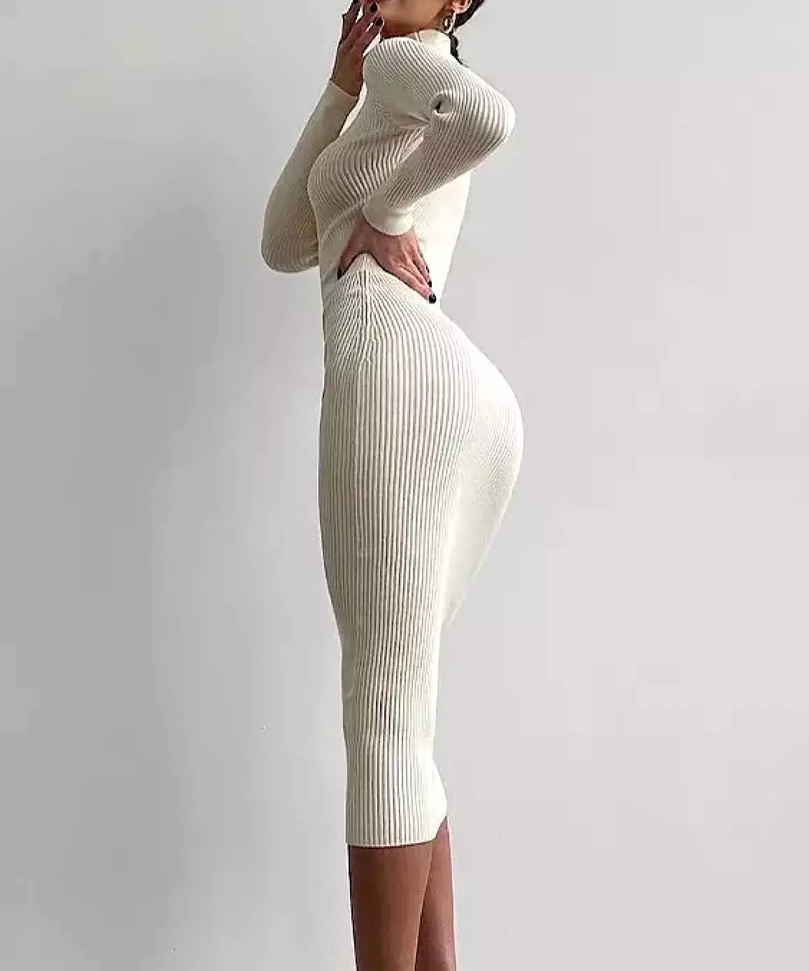 Turtleneck Long Sleeve Dress