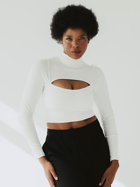 Turtleneck Peek-A-Boo Long Sleeve Brami - Shop Now