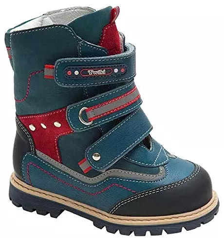 Twiki Orthopedic Boots - Blue/Red - Autumn Winter - Outdoor - Hight Top - Insulated Shoes - Three Fasteners - Baby/Toddler/Kids 