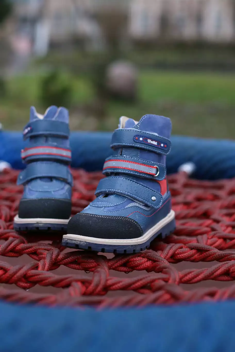 Twiki Orthopedic Boots - Blue/Red - Autumn Winter - Outdoor - Hight Top - Insulated Shoes - Three Fasteners - Baby/Toddler/Kids 