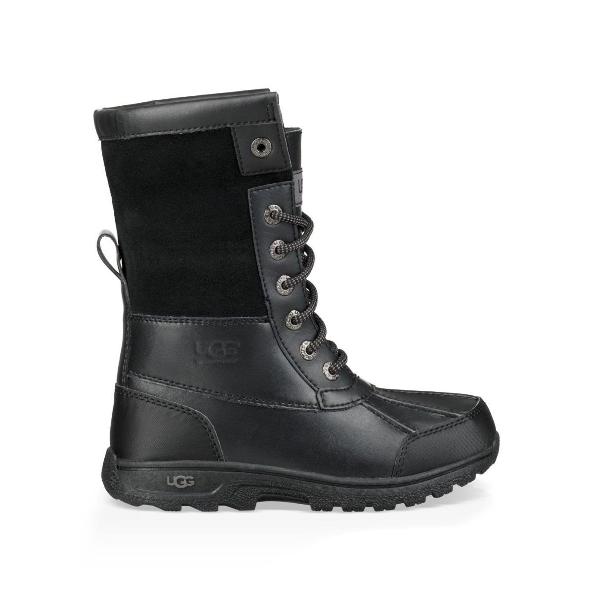 UGG Boy's Butte II Waterproof Boot - Black Leather