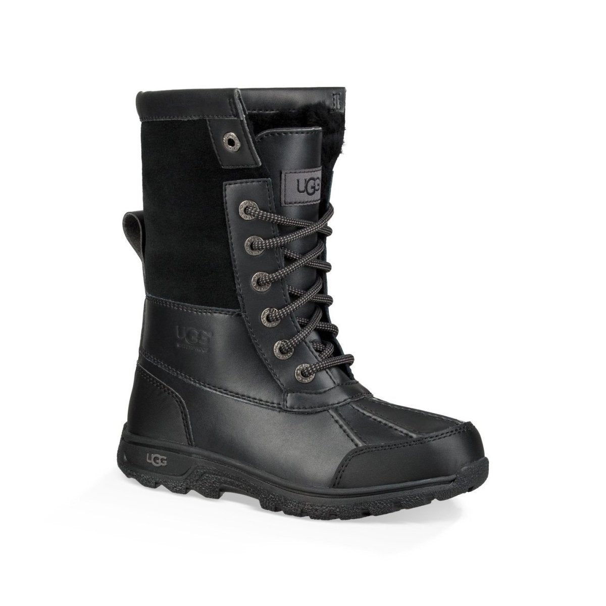 UGG Boy's Butte II Waterproof Boot - Black Leather