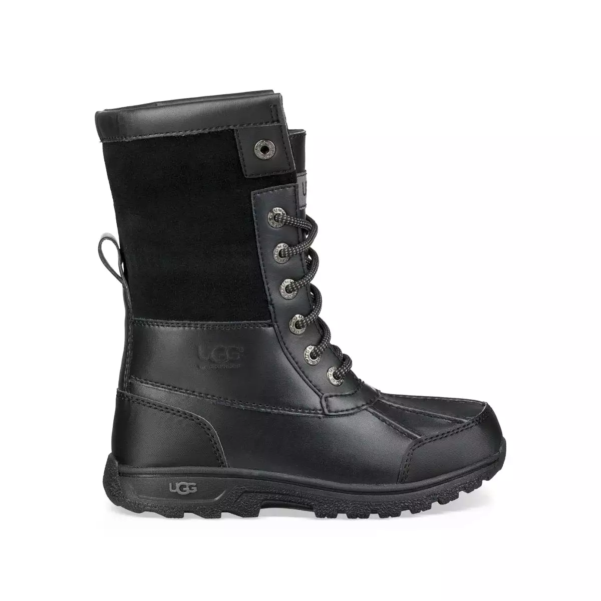 UGG Butte II CWR Waterproof Boot for Boys - Black Leather