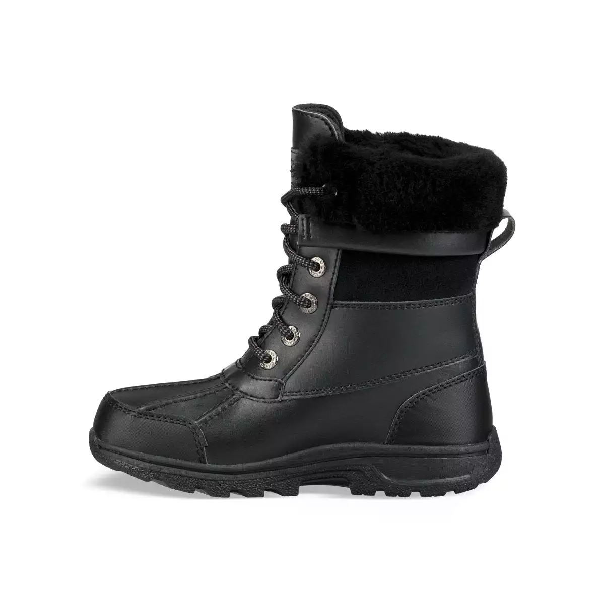 UGG Butte II CWR Waterproof Boot for Boys - Black Leather