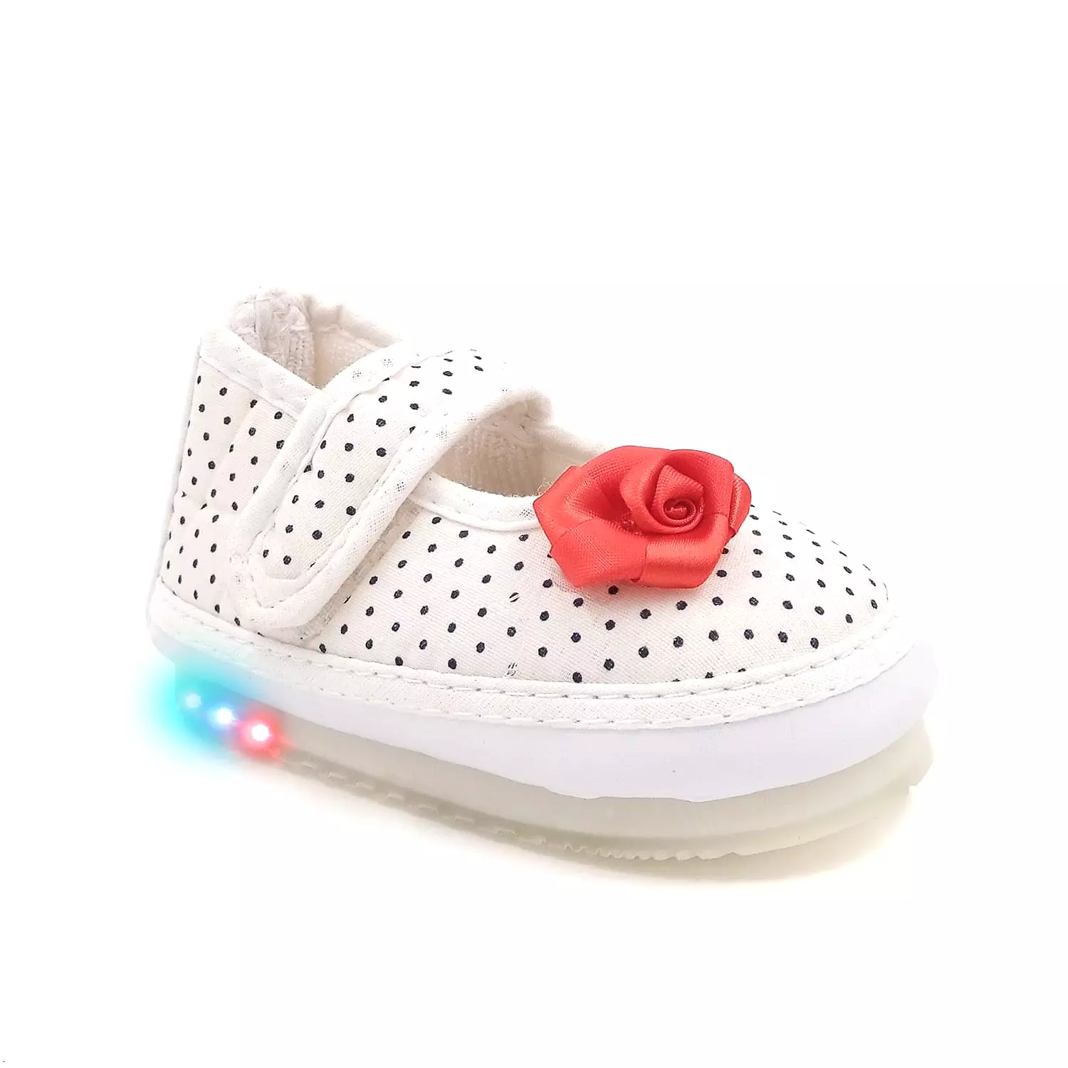 Urbanfeet Kids LED Shoes with Sound and Polka Dot Print for Baby Boys and Girls (12-24 Months)