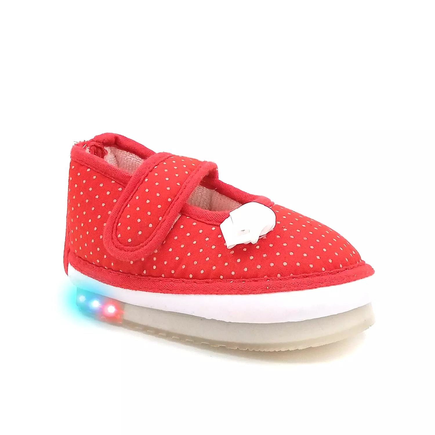 Urbanfeet Kids LED Shoes with Sound and Polka Dot Print for Baby Boys and Girls (12-24 Months)